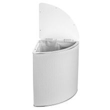 Корзина для белья угловая Geralis PWH-U PUNTO белая, кант хром