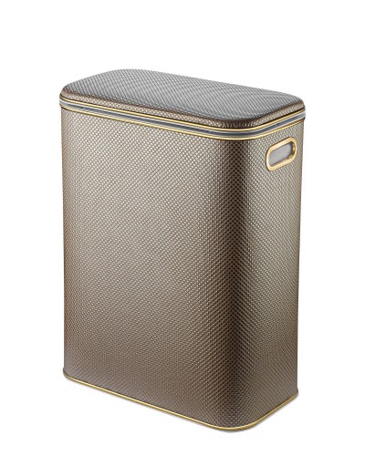 Корзина для белья Geralis RBG-B Ромб темная, кант золото, стандартная