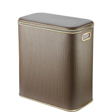 Корзина для белья Geralis RBG-M Ромб темная, кант золото, малая