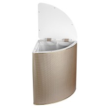 Корзина для белья угловая Geralis RBG-U Ромб темная, кант золото