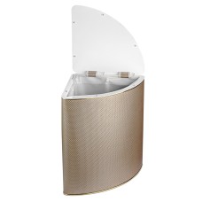 Корзина для белья угловая Geralis RBG-U Ромб темная, кант золото