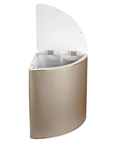 Корзина для белья угловая Geralis RBG-U Ромб темная, кант золото