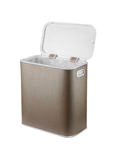 Корзина для белья Geralis RBH-M Ромб темная, кант хром, малая