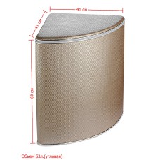 Корзина для белья угловая Geralis RBH-U Ромб темная, кант хром