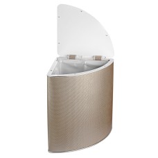 Корзина для белья угловая Geralis RBH-U Ромб темная, кант хром