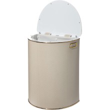 Корзина для белья Geralis RWG-O Ромб белая, кант золото, полукруглая