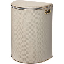 Корзина для белья Geralis RWG-O Ромб белая, кант золото, полукруглая