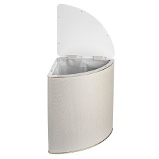 Корзина для белья угловая Geralis RWG-U Ромб белая, кант золото