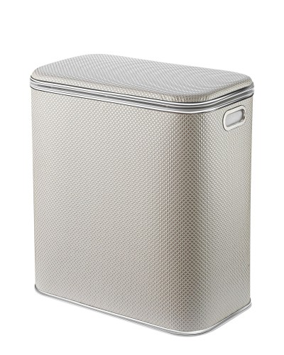 Корзина для белья Geralis RWH-M Ромб белая, кант хром, малая