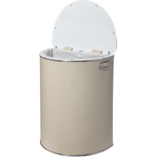 Корзина для белья Geralis RWH-O Ромб белая, кант хром, полукруглая