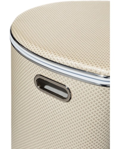 Корзина для белья Geralis RWH-O Ромб белая, кант хром, полукруглая