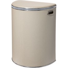 Корзина для белья Geralis RWH-O Ромб белая, кант хром, полукруглая