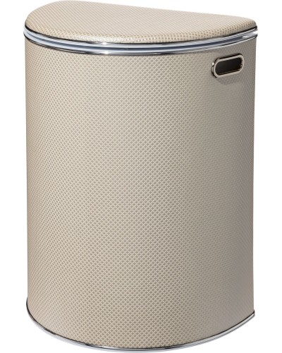 Корзина для белья Geralis RWH-O Ромб белая, кант хром, полукруглая