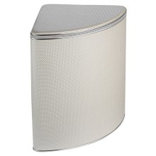 Корзина для белья угловая Geralis RWH-U Ромб белая, кант хром