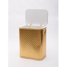 Корзина для белья Geralis SGG-B Ромб стежка, кант золото, стандартная