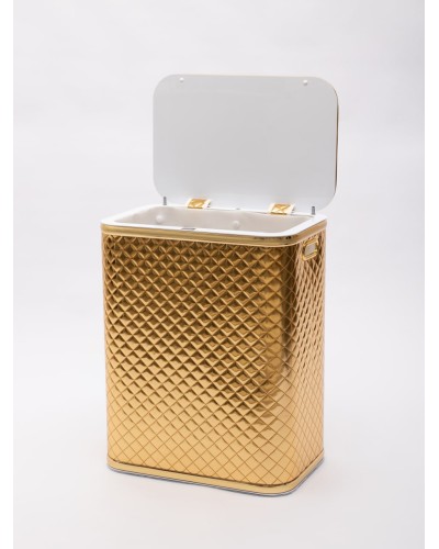 Корзина для белья Geralis SGG-B Ромб стежка, кант золото, стандартная