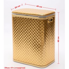 Корзина для белья Geralis SGG-B Ромб стежка, кант золото, стандартная