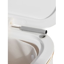 Корзина для белья Geralis RWH-M Ромб белая, кант хром, малая