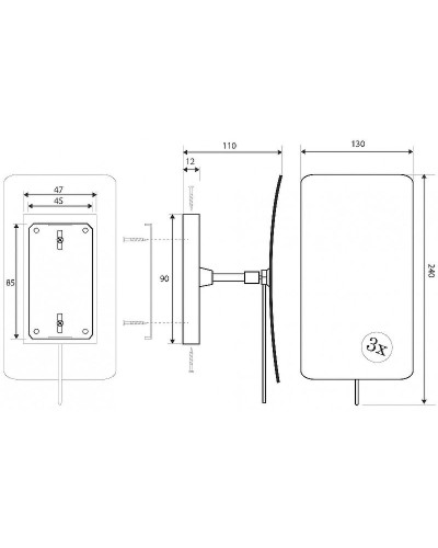 Косметическое зеркало Bemeta Cosmetic mirrors 112201222 с увеличением Хром