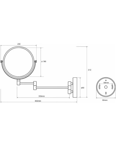 Косметическое зеркало Bemeta Cosmetic mirrors 112201512 с увеличением Хром