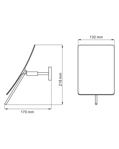 Косметическое зеркало WasserKRAFT K-1001BLACK с увеличением Черное матовое