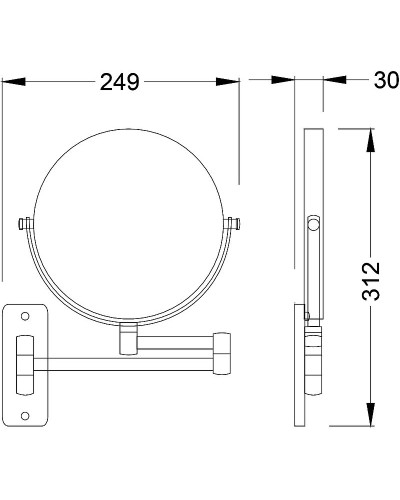 Косметическое зеркало Timo Saona 13076/03 Черный