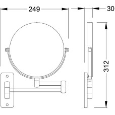 Косметическое зеркало Timo Selene 17076/17 Золото матовое