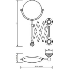 Косметическое зеркало Migliore Cristalia 16804 с увеличением Хром с кристаллом Swarovski