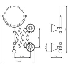 Косметическое зеркало Migliore Provance 17660 с увеличением Хром