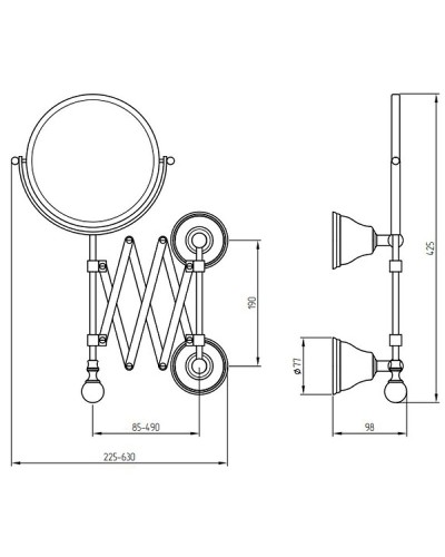 Косметическое зеркало Migliore Provance 17660 с увеличением Хром