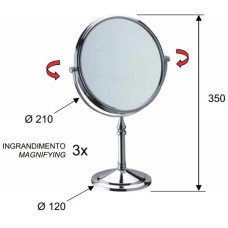 Косметическое зеркало x 3 Remer Bagno RB645CR