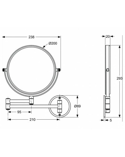Косметическое зеркало Ideal Standard IOM A9111AA Хром