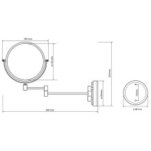 Косметическое зеркало Bemeta Retro 106101698 с увеличением Золото