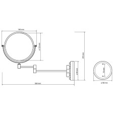 Косметическое зеркало Bemeta Retro 106101698 с увеличением Золото