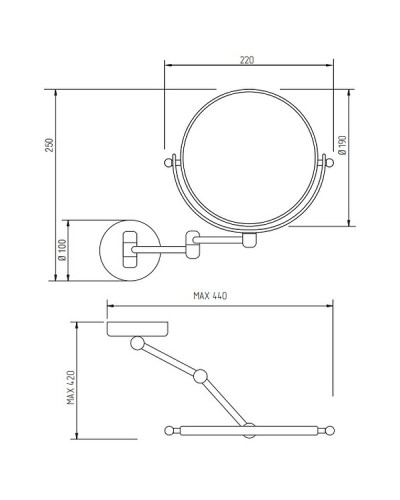 Косметическое зеркало Migliore Complementi 21983 с увеличением Золото