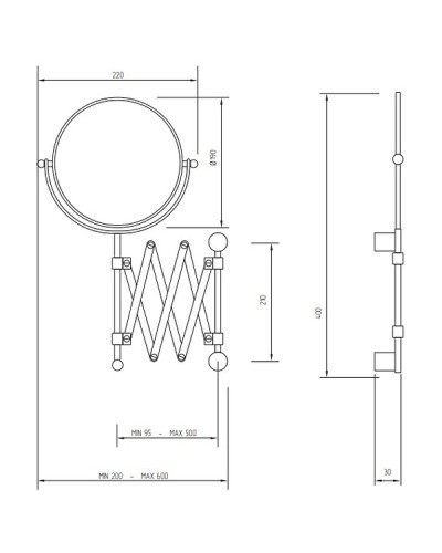 Косметическое зеркало Migliore Complementi 21984 с увеличением Золото