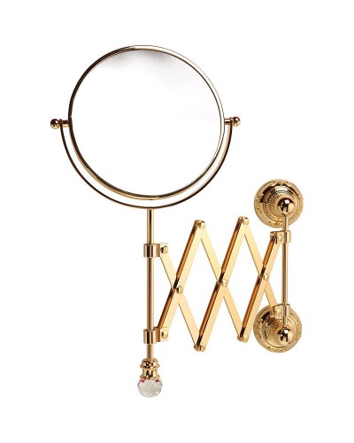 Косметическое зеркало Migliore Cristalia 16836 с увеличением Золото с кристаллом Swarovski