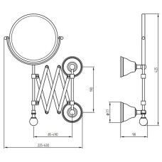 Косметическое зеркало Migliore Provance 17625 с увеличением Бронза