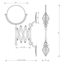 Косметическое зеркало Migliore Elisabetta 16998 с увеличением Бронза