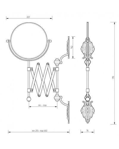 Косметическое зеркало Migliore Elisabetta 17065 с увеличением Золото