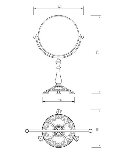 Косметическое зеркало Migliore Elisabetta 16999 с увеличением Бронза