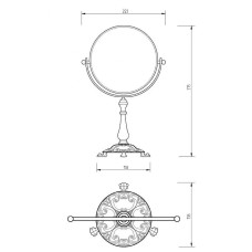 Косметическое зеркало Migliore Elisabetta 17066 с увеличением Золото