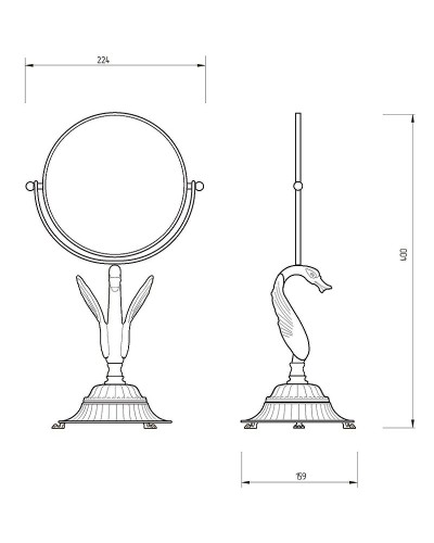 Косметическое зеркало Migliore Luxor 26129 Золото