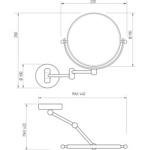 Косметическое зеркало Migliore Complementi 21987 с увеличением Медь