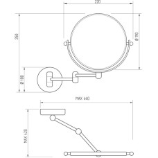 Косметическое зеркало Migliore Complementi 21987 с увеличением Медь