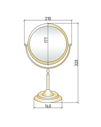 Косметическое зеркало Boheme Imperiale 504 с увеличением Золото
