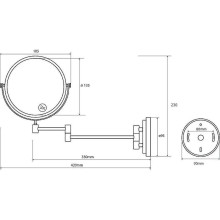 Косметическое зеркало Bemeta 106301705 с увеличением Нержавеющая сталь