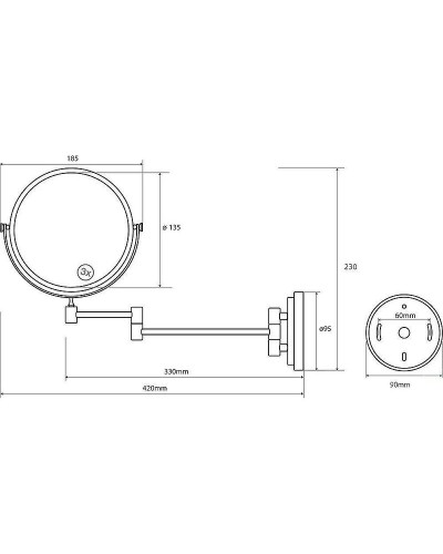 Косметическое зеркало Bemeta 106301705 с увеличением Нержавеющая сталь