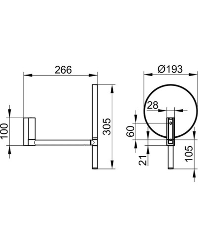 Косметическое зеркало x 5 KEUCO Plan 17649370002