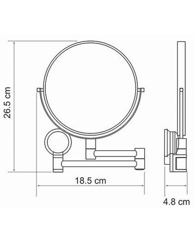 Косметическое зеркало WasserKRAFT K-1000 с увеличением Хром
